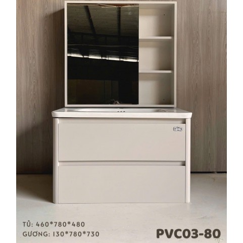 Tủ AKHOA PVC 03-80 màu Kem Tủ AKHOA PVC 03-80 màu Kem
